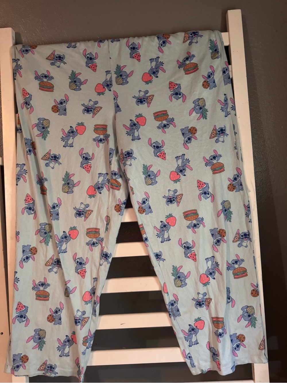 Disney Light Blue Stitch Print Kids Pajama Bottoms